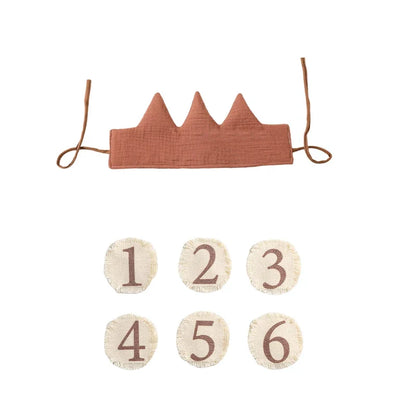 Rynx | Children's birthday fabric crown with interchangeable adhesive numbers