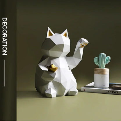 Rynx | Nordic Minimalism Geometry Lucky Cat Statues