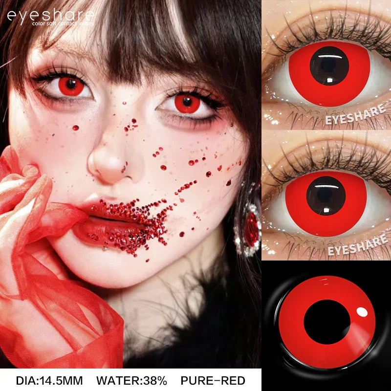 Rynx | 1 Pair Halloween Colored Contact Lenses for Cosplay White Contact Anime Colored Eye Lenses Annual Vampire Red Contact Lens