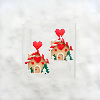 Rynx | Festive Creations Earring shape: Design Playful Red Lips & Charming Christmas House Shapes