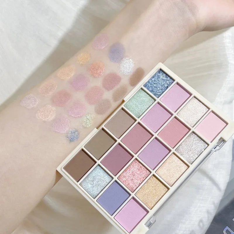 Rynx | 20 Colors Lavender Eyeshadow Palette Gradient Low Saturation Matte Pearlescent Eye Pigments Contour Shadow Plate Shimmer Eyeshadow