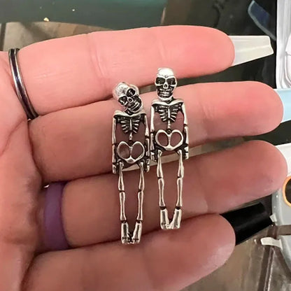 Rynx | Vintage Halloween Skull Skeleton Drop Earrings