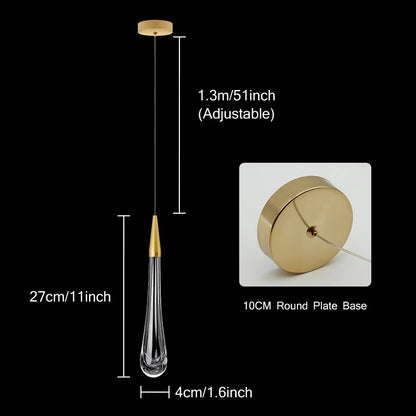Rynx | Crystal LED Pendant Lights: Perfect for Bedrooms, Dining Rooms, Bar - Water Droplet Chandelier, Stair Lamp for Interior Decoration