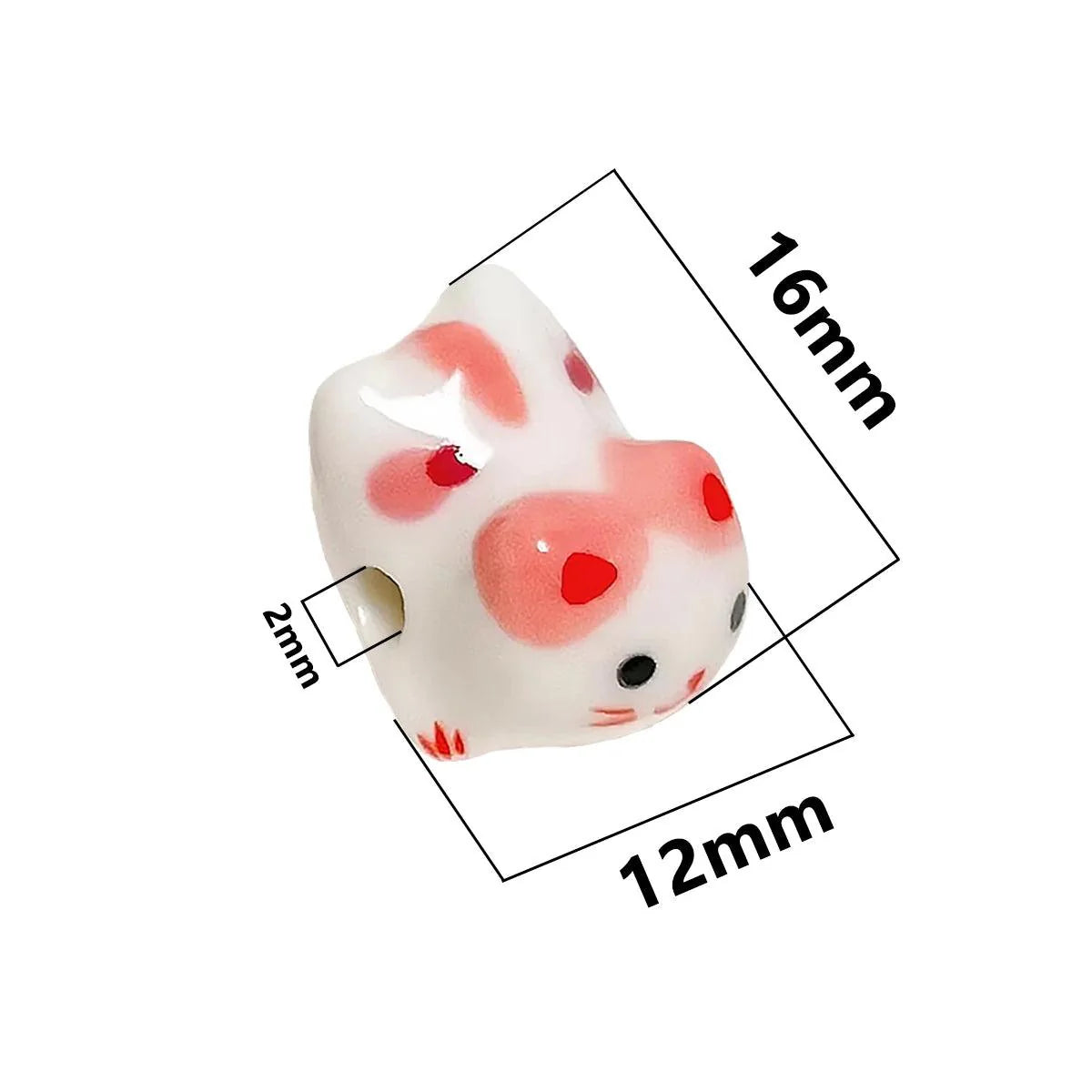 Rynx | Charming anime-inspired lucky cat ceramic beads for creative jewelry projects - 15x21mm porcelain essentials with vertical hole
