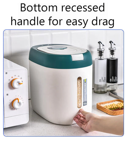 Rynx | XIAOGUI 5KG/10KG Rice Dispenser - Kitchen Organizer & Storage Container, Cereal Jar for Home, Food Storage Box