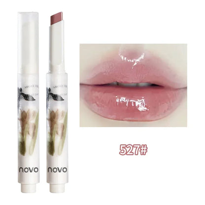 Rynx | Thin Tube Flower Lipstick Pencil Heart-Shaped Gel Lipstick Pencil Makeup Long-Lasting Moisturizing Lip Lacquer Girls Korean Cosmetics