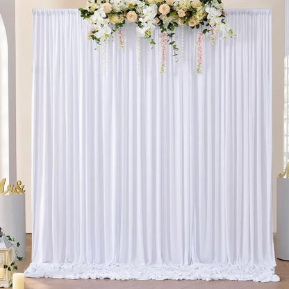 Rynx | 2PCS Sage Green Background Curtain for Party Wedding Wrinkle-free Photo Curtain Background Drapes Fabric Decoration for Baby Shower