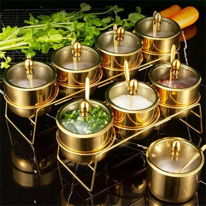 Rynx | Elegant stainless steel spice set with wasabi bowl - Ideal for hotpot, dips and more