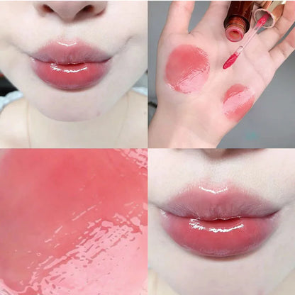 Rynx | Retro Clear Lip Glaze Gloss Mirror Glitter Non Stick Cup Brighten Jelly Dark Lipstick Red Brown Dupes Lip Ink Tint Korean Makeup