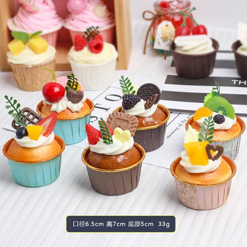Rynx | 6-piece lifelike cupcake decoration set for food photography and gifts for children - Ideal for refrigerator display