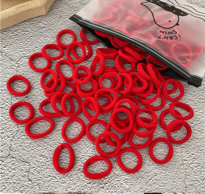Rynx | 50/100pcs Colored Hair Ties for Kids: Elastic Hair Ties