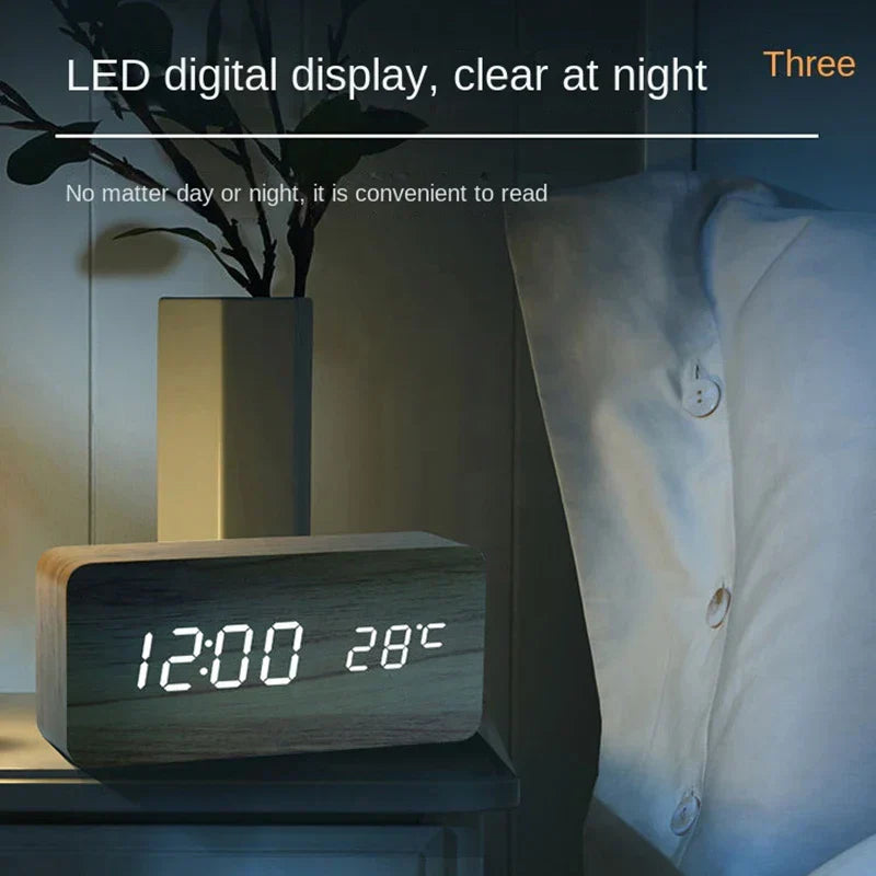 Rynx | Wood LED Smart Alarm Clock for Bedroom