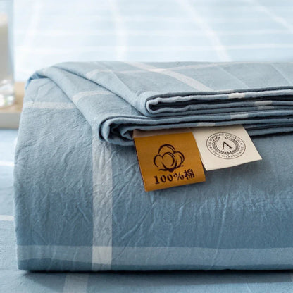 Rynx | Mattress Cover Japanese Style 100% Cotton Woven Fitted Sheet With Elastic Pair Bedding Single Bed Queen King Size
