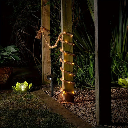 Rynx | SolarRope | Solar-powered hemp rope light | Sustainable decorative lighting for garden & terrace