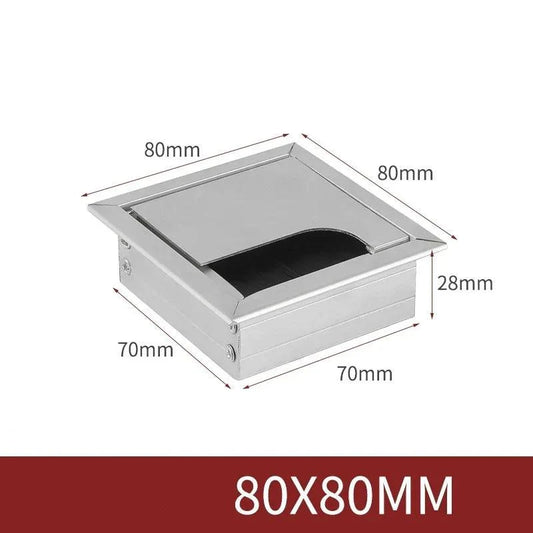 Rynx | Slim Rotatable Aluminum Table Cable Management Grommet with Flip-Top Access