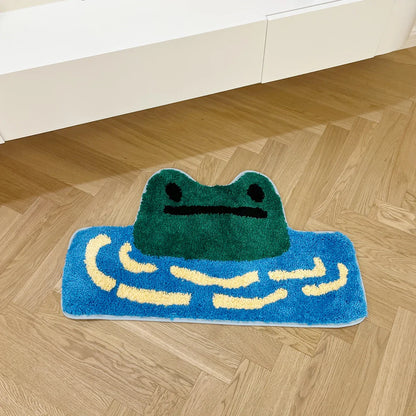Rynx | Frog River Tufted Carpet Kids Soft Plush Tufted Cup Kitchen Carpet Rugs Non-Slip Absorbent Bathroom Mat Bedroom Toilet