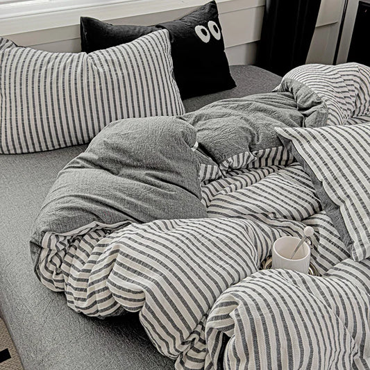 Rynx | Vertical Stripes Bedding Duvet Set Duvet Cover Sheet Set Pillowcases Bedding Set Queen/King Bed Comforters