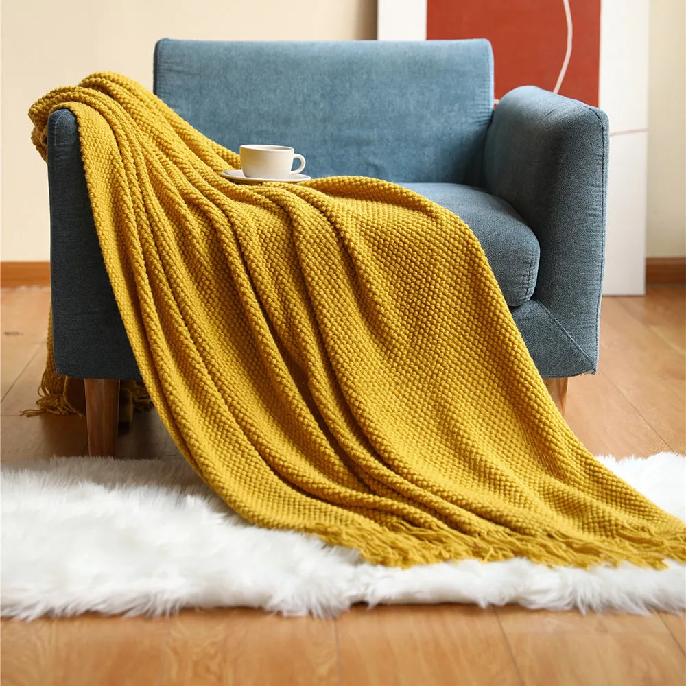 Rynx | Autumn knitted blanket yellow