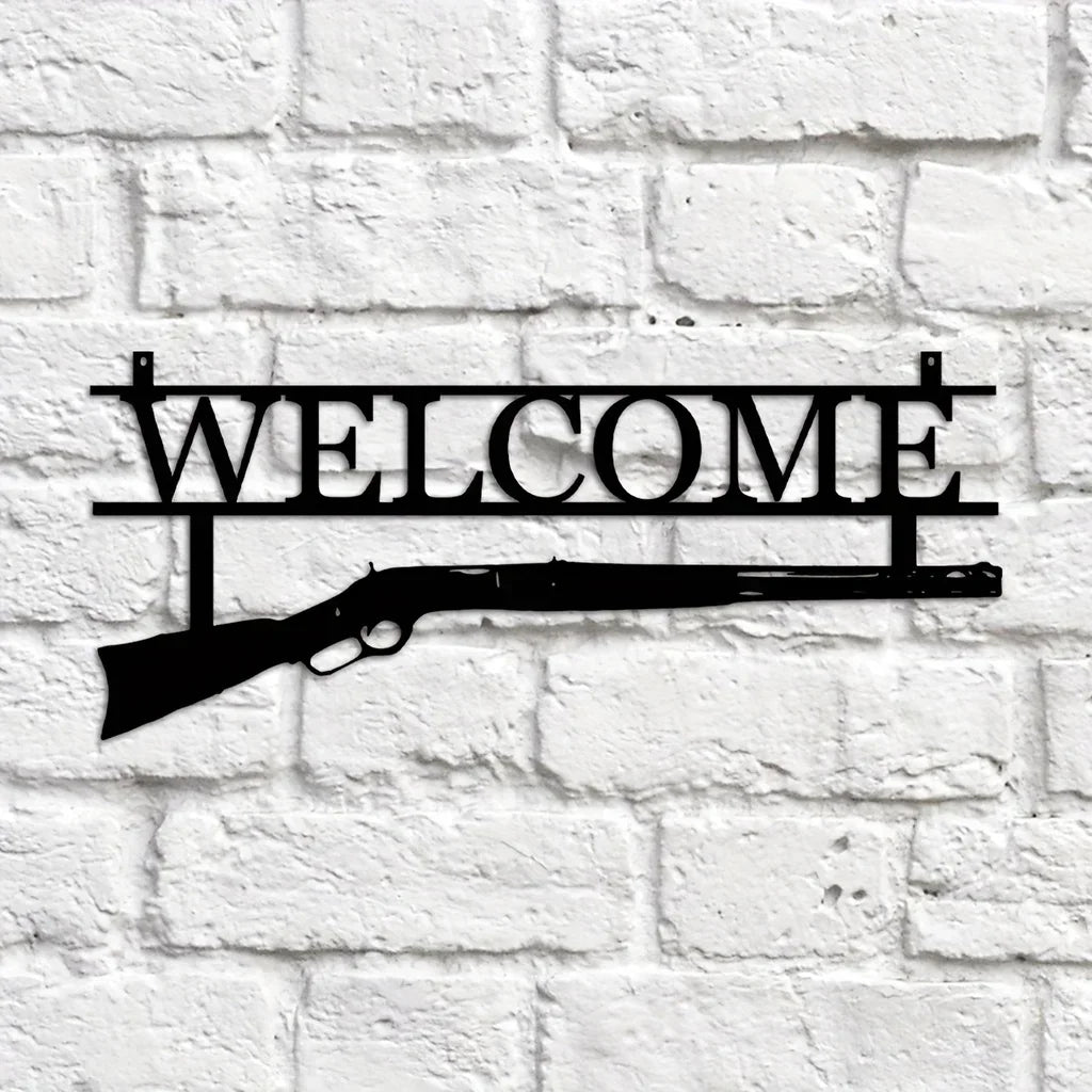 Rynx | HuntArt Metal Welcome Sign | Hunting Decor | Wall Art for Home | Metal Wall Decoration