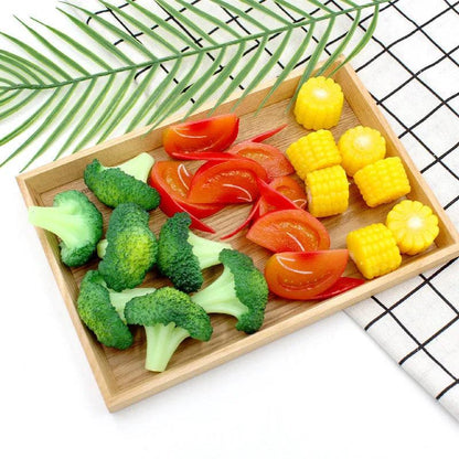 Rynx | Levens echte kunstmatige groenteset - Realistic tomato, corn, and broccoli for restaurant displays and photography