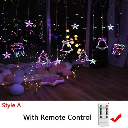 Rynx | 220V/110V/Battery Christmas Lights 2025 Light String Fairy Garland Curtain Decor for Holiday Party Christmas 2024 New Year's Decoration