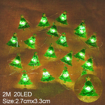 Rynx | 2M 20LED Santa Snowflake LED String Lights Christmas Decoration For Home Xmas Tree Ornament 2024 Christmas Kids Gift New Year