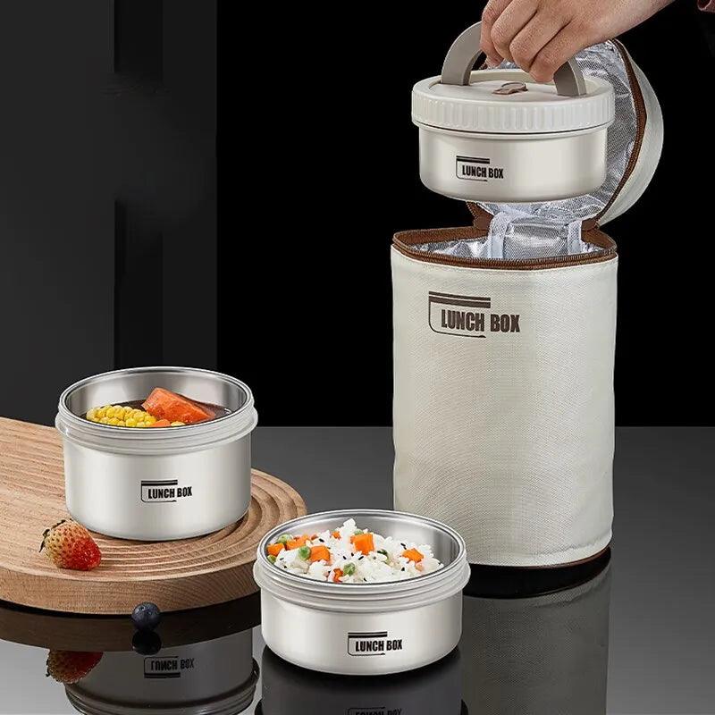 Rynx | Stainless Steel Thermo Bento Lunch Box Set with Portable Stackable Design