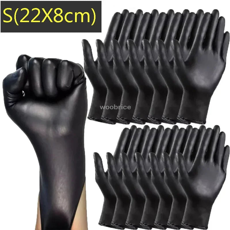 Rynx | Disposable Black Nitrile Gloves - Pack of Kitchen, Cooking, Tattoo, Car Washing, and Household Cleaning Work Gloves