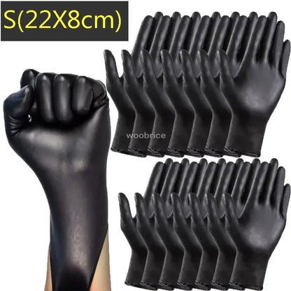 Rynx | Disposable Black Nitrile Gloves - Pack of Kitchen, Cooking, Tattoo, Car Washing, and Household Cleaning Work Gloves