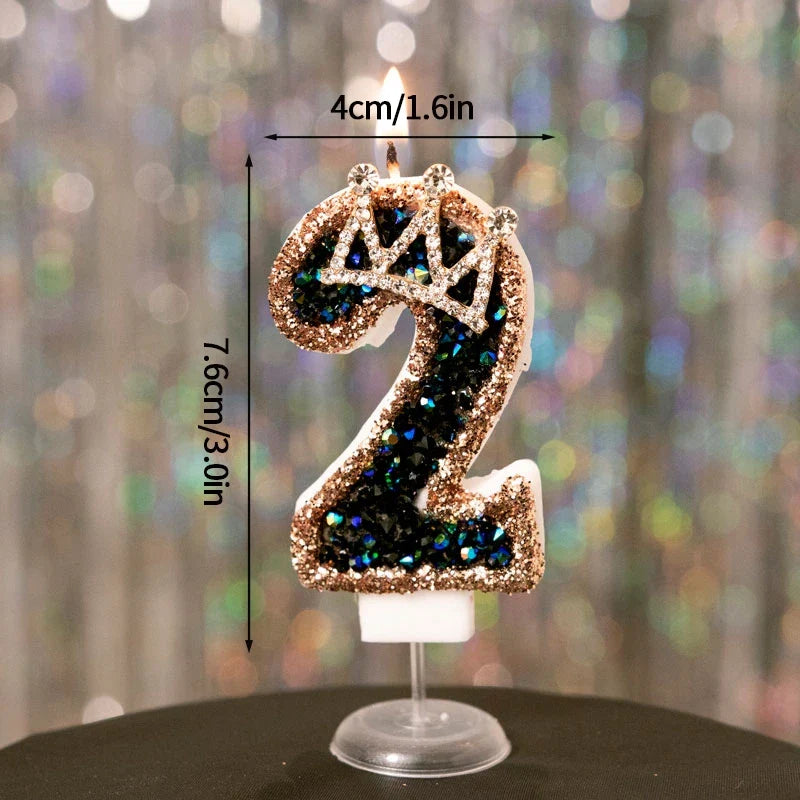 Rynx | Crown Number Candles for Birthdays – Digital 0-9 Cake Decoration with Ocean Starfish and Seashells Cake Topper for Anniversary and Special Days