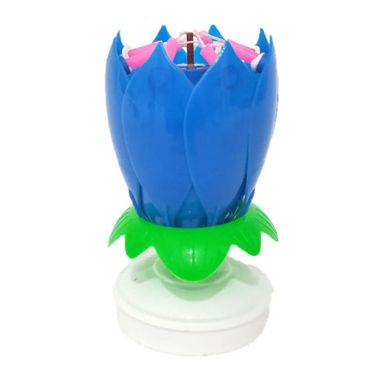 Rynx | Lotus Music Candle - Double Flower Blossom Birthday Cake Rotating Electronic Candle