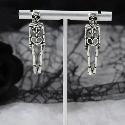 Rynx | Vintage Halloween Skull Skeleton Drop Earrings