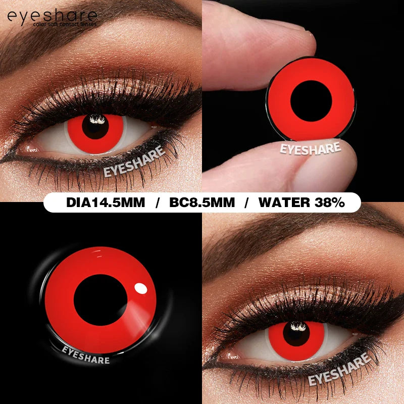 Rynx | 1 Pair Halloween Colored Contact Lenses for Cosplay White Contact Anime Colored Eye Lenses Annual Vampire Red Contact Lens