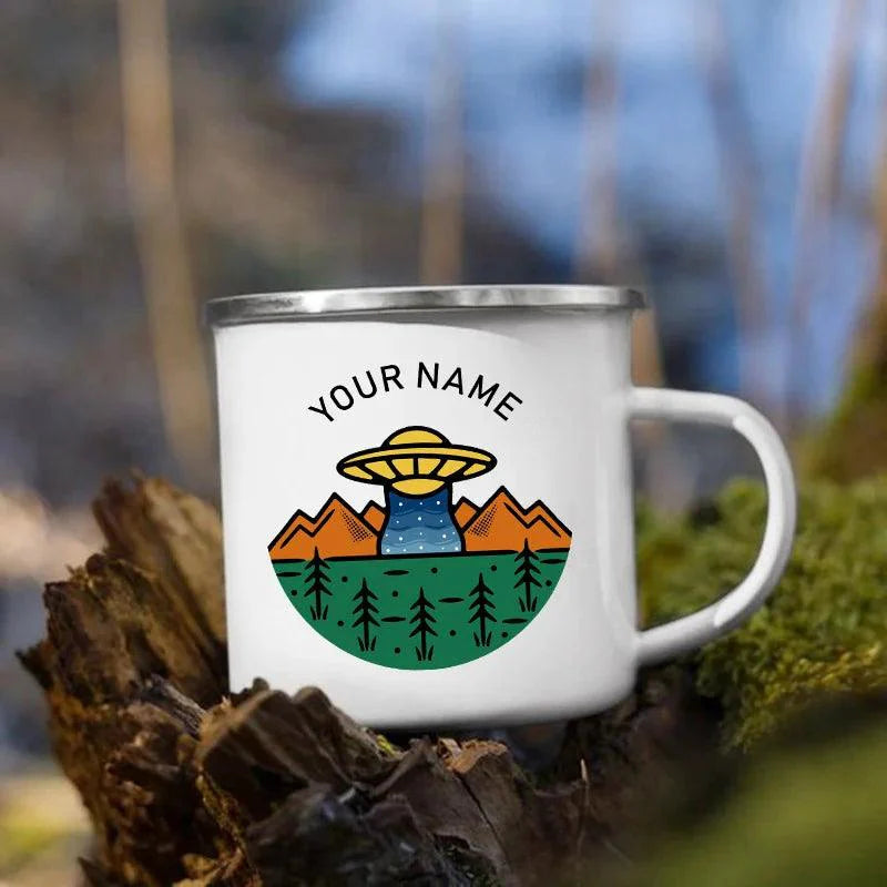 Rynx | Customizable Enamel Camping Mug for Unforgettable Outdoor Experiences - Personalized Coffee and Beer Mug