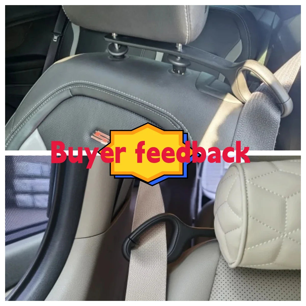 Rynx | 2x Front Seat Belt Holder Extension Guide Hooks – For Ford Mustang EcoBoost GT 2015-2021, Car Accessories