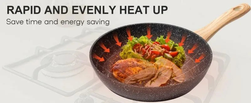 Rynx | SODAY 12 Piece Granite Nonstick Cookware Set - Induction Compatible Kitchen Pots and Pans