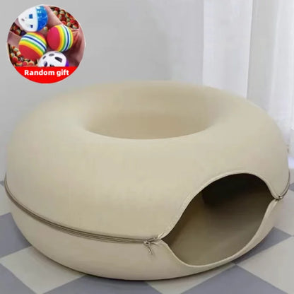 Rynx | Donut Cat Bed Pet Cat Tunnel Interactive Play Toy Cat Bed Dual-use Indoor Toy Kitten Sports Equipment Cat Training Toy Cat House