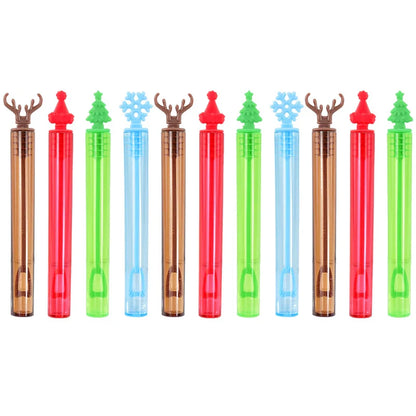 Rynx 12/36Pcs Christmas Bubble Stick Soap Tube Empty Bottle 2024 Christmas Decoration New Year Children's Gift Children's Birthday Party Favors Toy