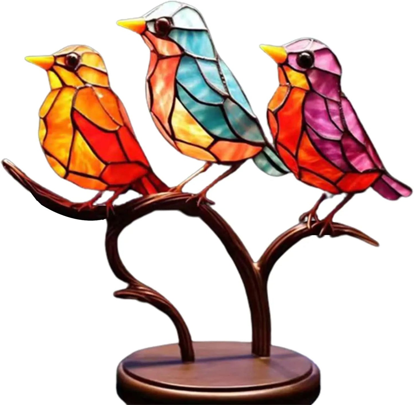 Rynx | ElegantAviary | Colorful Birds on Branch Desk Ornaments