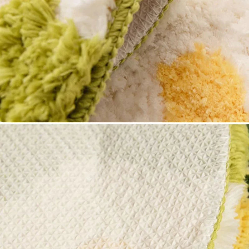 Rynx | Tufting Moss Bedroom Rug Bathroom Mat Soft Meadow Plants Living Room Rug Bedside Floor Mat Doormat Neat Aesthetic Home Decor