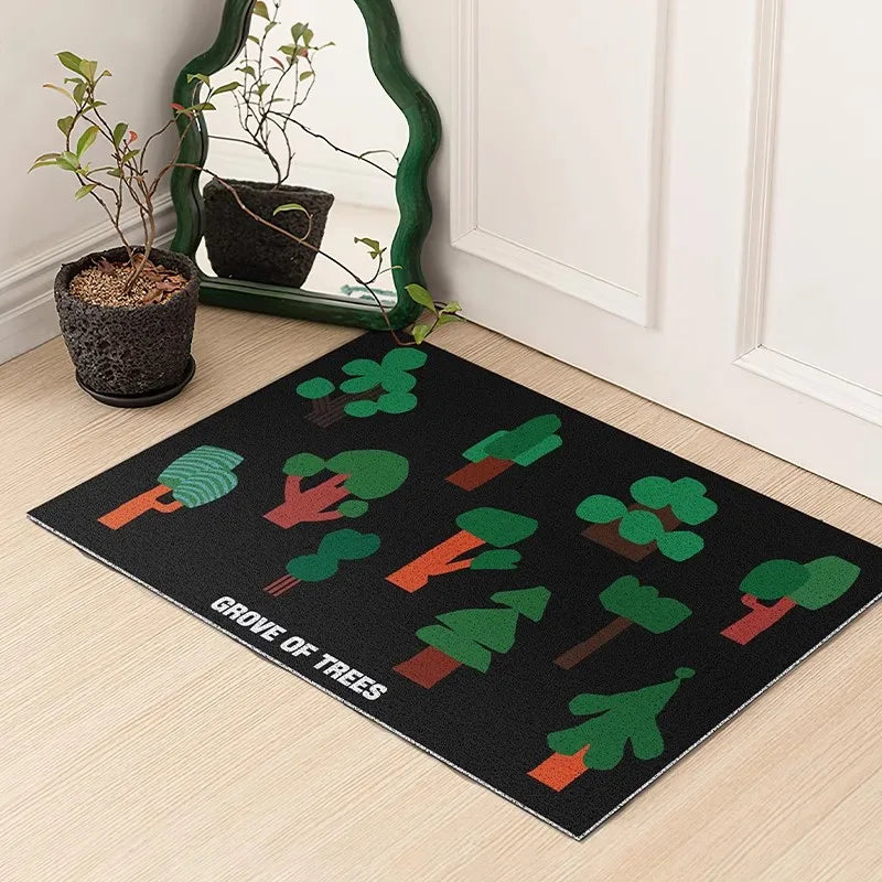 Rynx | Nordic PVC Welcome Doormat Cuttable Plant Mat Entrance Carpet Carpet Anti-Dust Floor Door Mat Aesthetic Home Decor 45x75cm