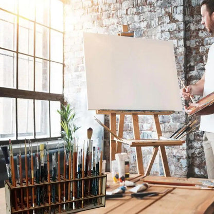 Rynx | Sustainable Wooden Workplace Organizer - Stylish Caddy for Paintbrushes and Tools