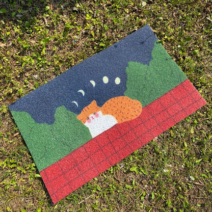 Rynx | Cuttable PVC cute cat welcome mat entrance mat rug anti-dust floor organizer cushion hallway outdoor home decor 45x70cm