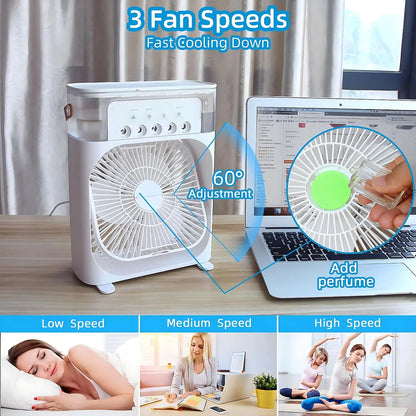 Rynx | AirCooler Pro 3-in-1 Fan, Air Conditioning and Humidifier with 7-Color LED Light