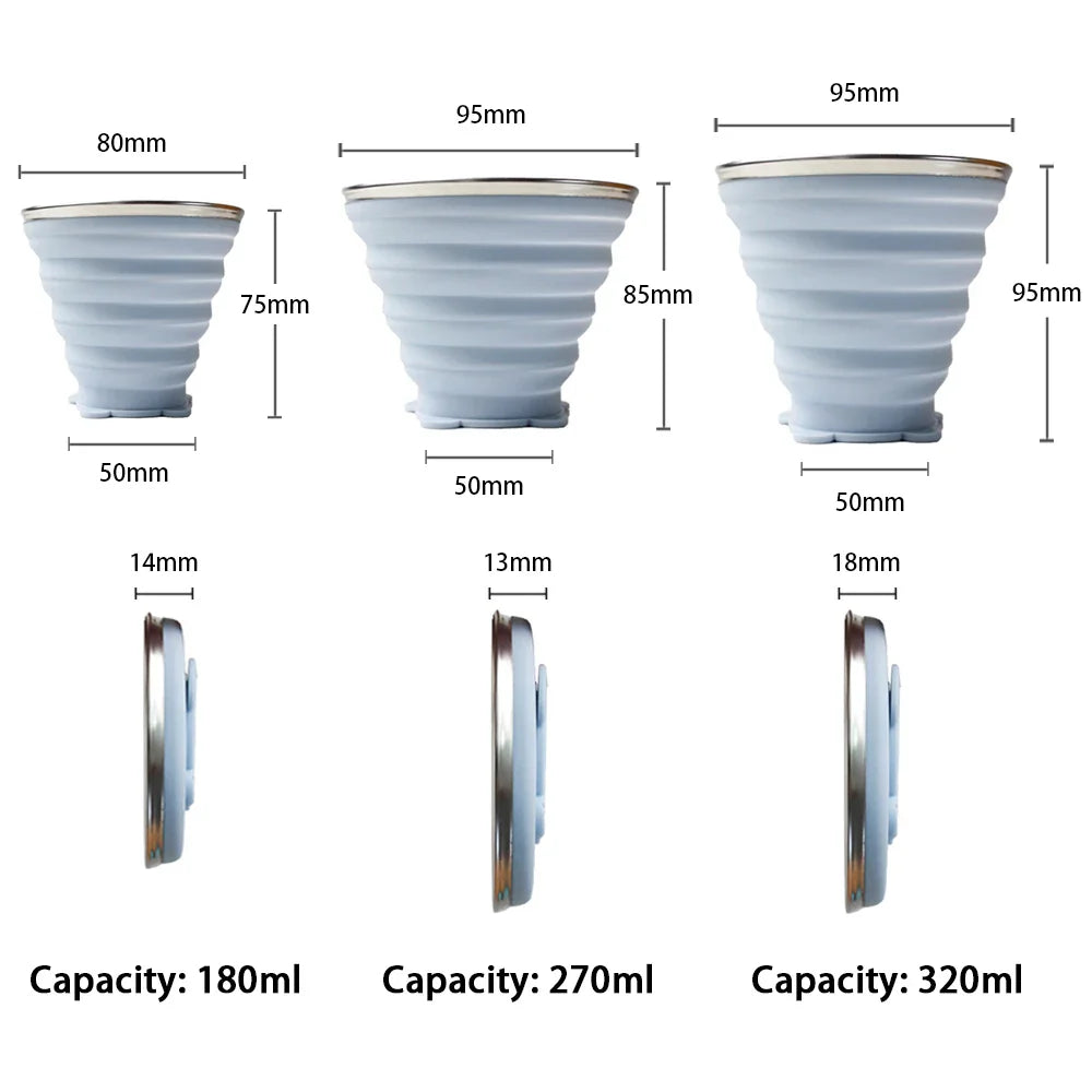 Rynx | Collapsible Telescopic Silicone Water Bottle - Folding Cup for Outdoor Travel, Children, Teacups, and More