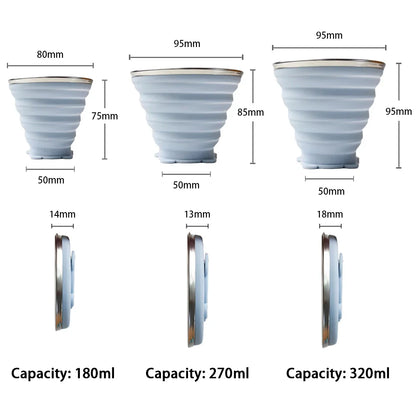 Rynx | Collapsible Telescopic Silicone Water Bottle - Folding Cup for Outdoor Travel, Children, Teacups, and More