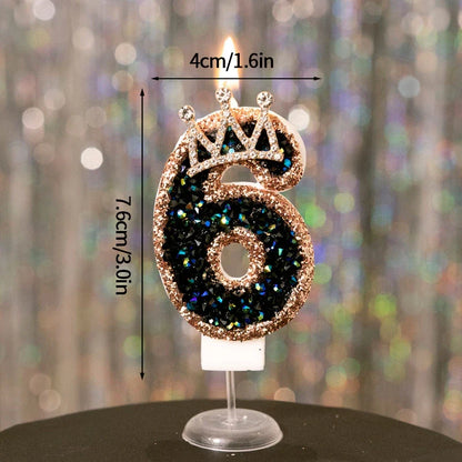 Rynx | Crown Number Candles for Birthdays – Digital 0-9 Cake Decoration with Ocean Starfish and Seashells Cake Topper for Anniversary and Special Days