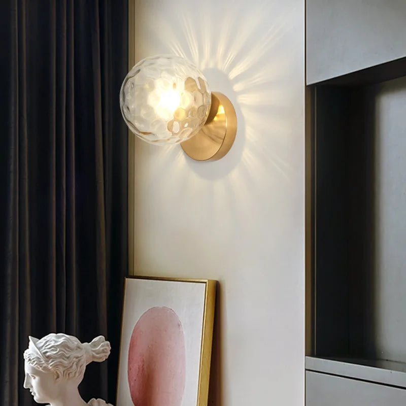 Rynx | GoldLicht - Modern Golden Wall Lamp With Glass Sphere