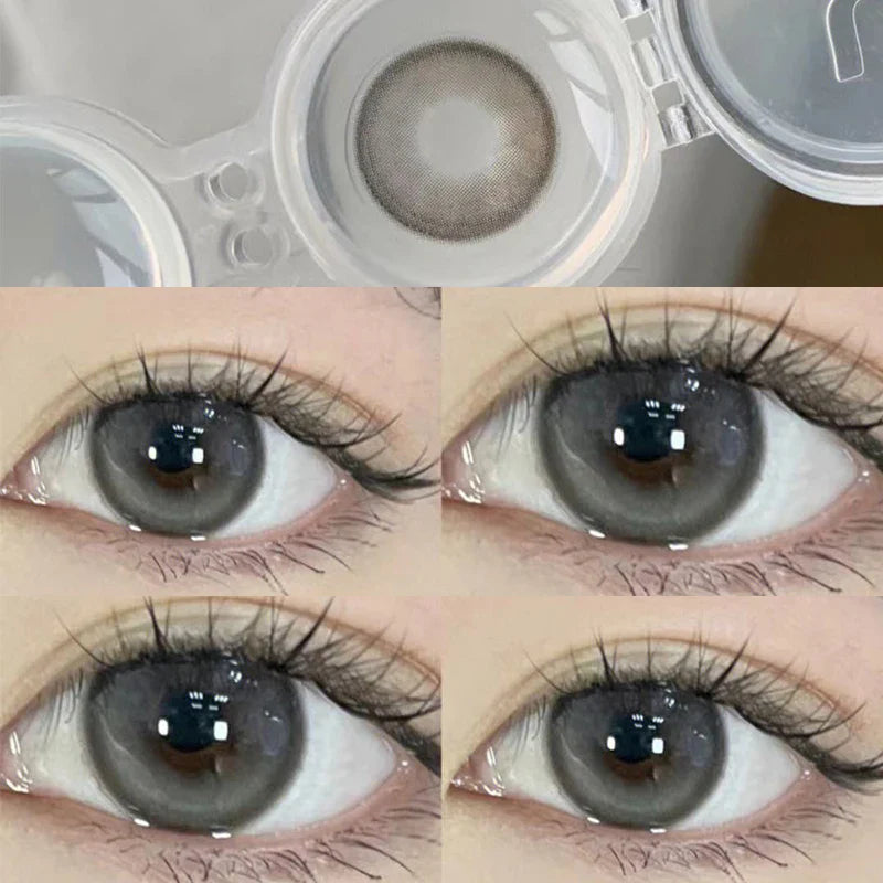 Rynx | 2pcs Annual Contact Lenses Eye Black Natural Color Contact Lenses Round Soft Lenses Prescription Myopic Students Color Cosmetics