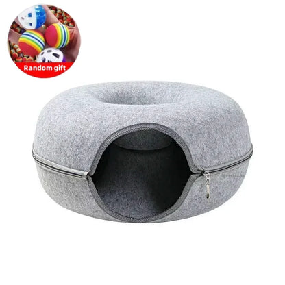 Rynx | Donut Cat Bed Pet Cat Tunnel Interactive Play Toy Cat Bed Dual-use Indoor Toy Kitten Sports Equipment Cat Training Toy Cat House